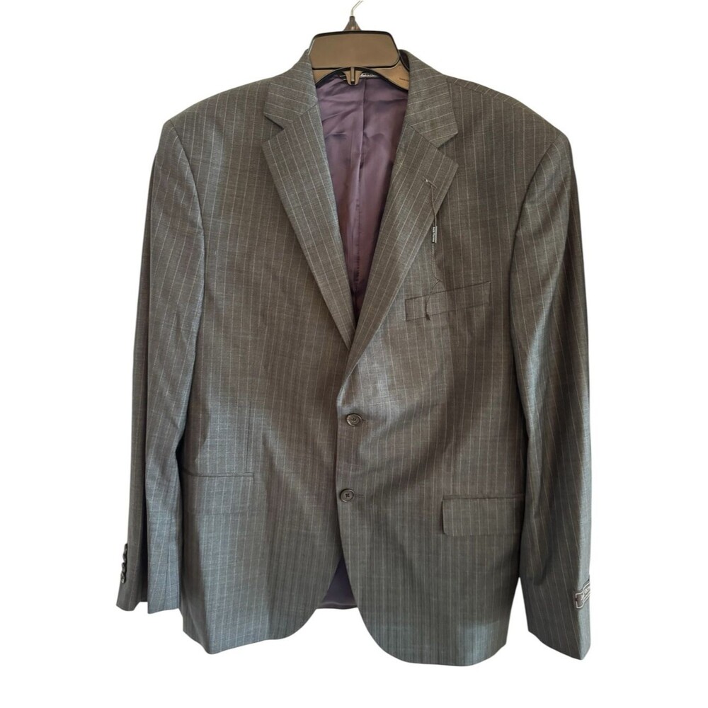 Jack Victor Classic Men's Pinstripe Two-Button FULL SUIT - Gray